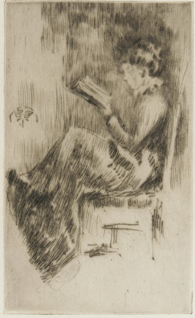 Reading a Book (possibly Lizzie Dawson) c.1873 by James Abbott McNeill Whistler